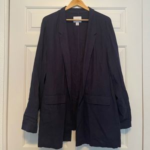 Navy Blue Open Front Blazer